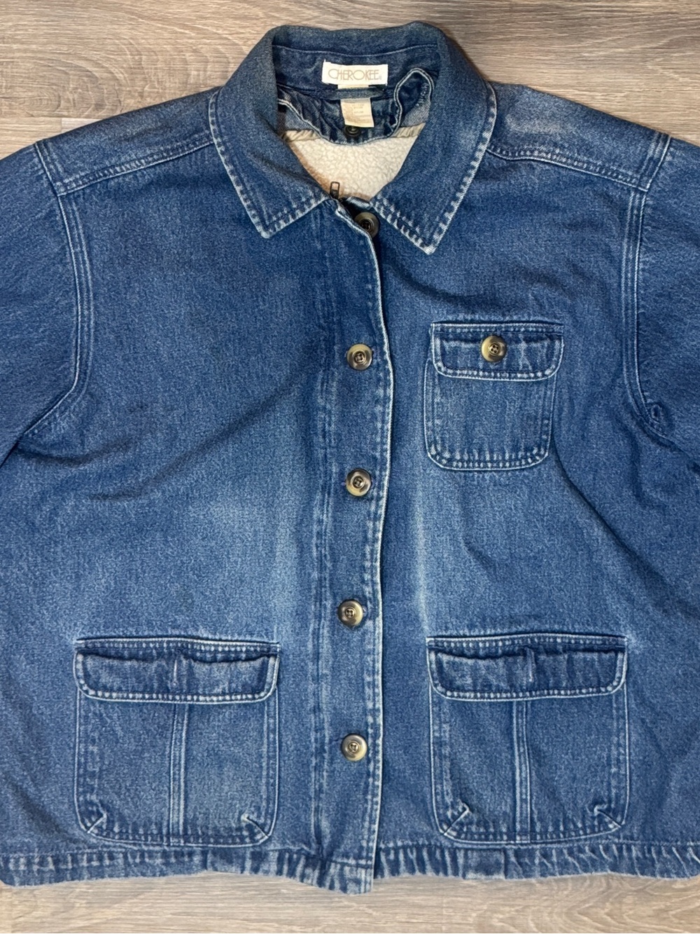 Vintage 90s Insulated Blue Denim Button-Up Chore Jacket